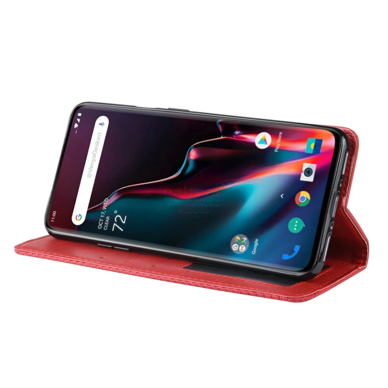 Роскошный Ретро Тонкий Магнитный кожаный флип-чехол для Oneplus 7 7T Pro Чехол-книжка с бумажником и подставкой для карт мягкий чехол Сумки для мобильных телефонов