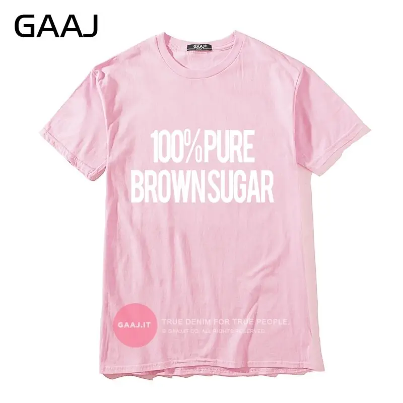 Женская футболка « чистый коричневый сахар», топы с буквенным принтом, женская футболка, однотонная Повседневная облегающая Дизайнерская одежда, футболка с коротким рукавом - Цвет: Pink