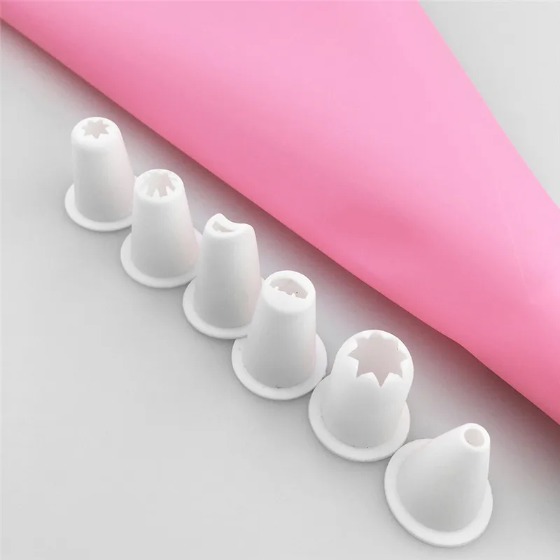 9PCS/SET Silicone DIY Icing Piping Cream Pastry Bags + 7PCS Plastic Nozzle Cake Decorating Tools Mould + Coupler Converter 9PCS/SET Silicone DIY Icing Piping Cream Pastry Bags + 7PCS Plastic Nozzle Cake Decorating Tools Mould + Coupler Converter