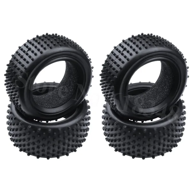 Cheap 4PCS 2.2" RC Buggy Tires Front and Rear With Foam Inserts OD: 85mm/3.34" For 1/10 Scale Remote Control Model Car Tyres
