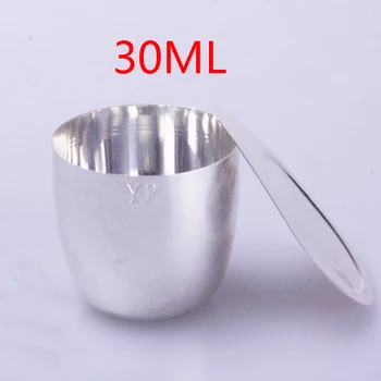 

30ML 99.99% purity 25g weight sliver crucible then crucible argentum Cauldron pot With a lid used for laboratory