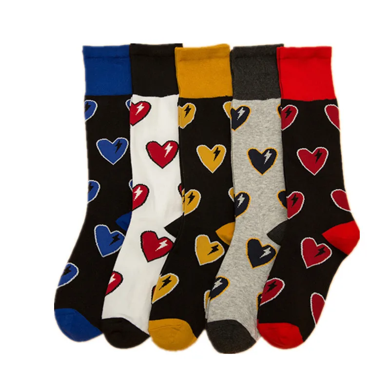 

New 2019 Autumn Winter Women Socks Colorful Heart Pattern Kawaii Happy Socks Funny Casual Harajuku Calcetines Mujer