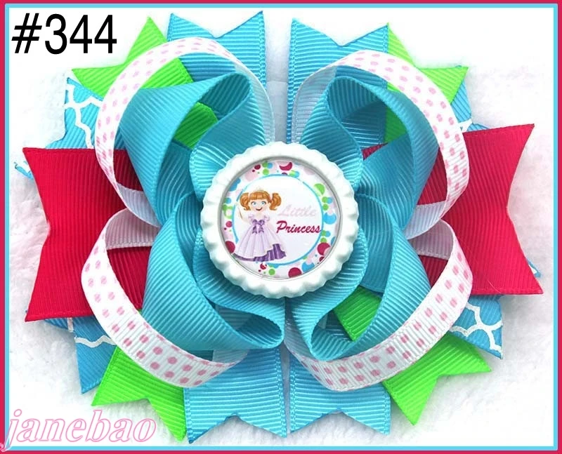 

free shipping 10pcs 4.5" Inspired Boutique Layered Hair Bow birthday hair bows girl hair clips -D