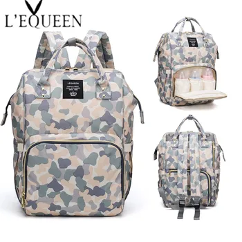 

LEQUEEN Fashion Mummy Maternity Diaper Bag Backpack Camouflage Printed Travel Nappy Nursing Baby Bag Origanizer