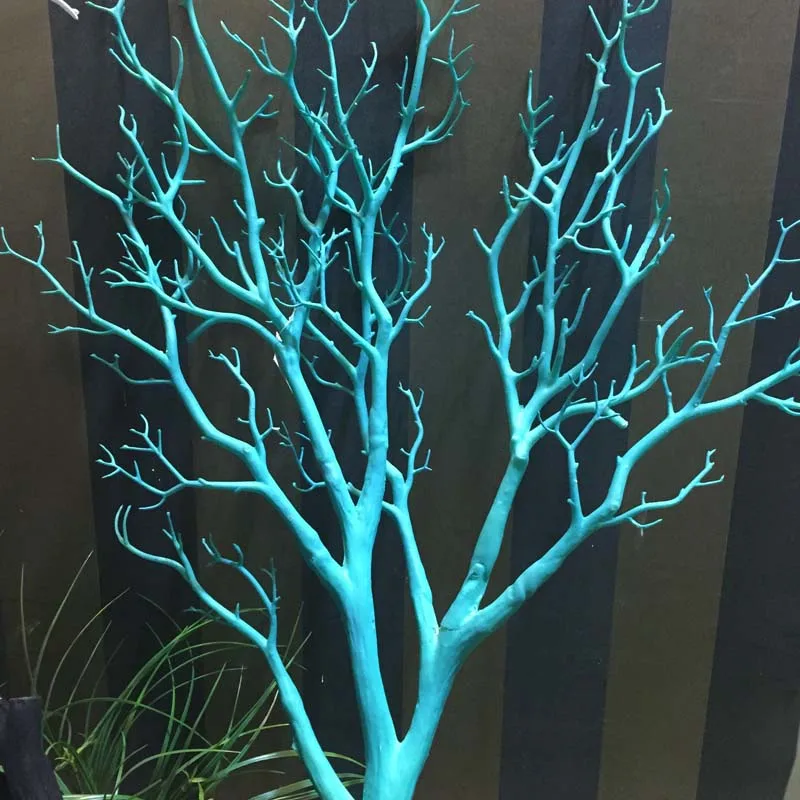 

60~80cm Artificial Peacock Coral Dried Tree Branches Plastic Artificial Flowers Tree Branch Home Showcase Wedding Decoration