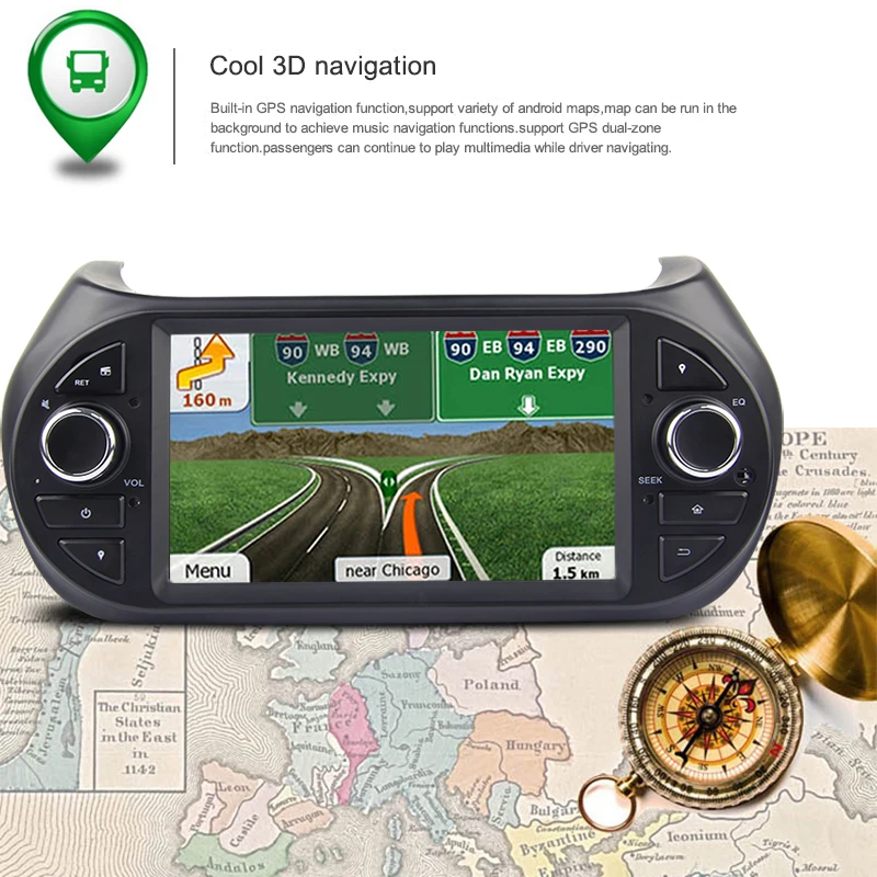 Perfect 2 Din Android 8.1 8.0 Car Radio Car Multimedia player GPS DVD For FIAT Fiorino Qubo Citroen Nemo Peugeot Bipper autoradio wifi 35