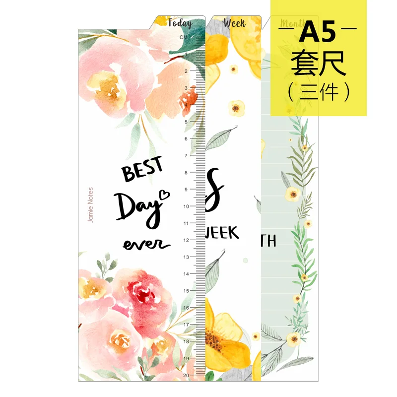 Jamie Notes, милый цветочный дизайн, 6 отверстий, записная книжка, разделители, Закладка, линейка для Dokibook, спиральный планировщик A5A6 - Цвет: A5 Full set 3 pcs