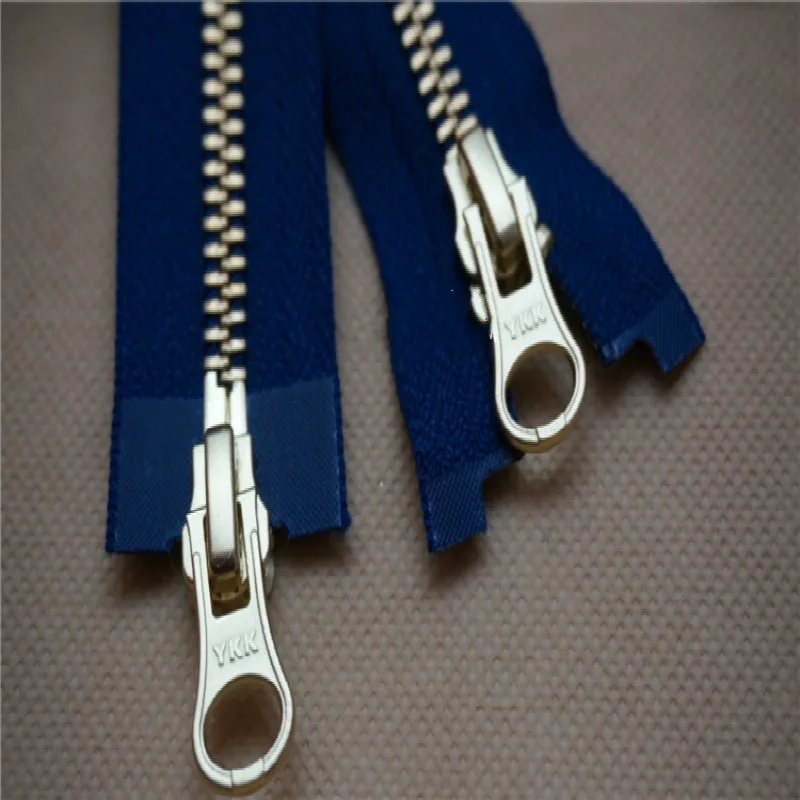YKK zipper 5 metal gold double open zipper 60 120cm blue jacket