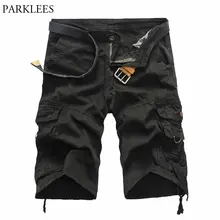 Летние мужские повседневные Черные шорты Карго, брендовые новые свободные тактические шорты для тренировок, мужские хлопковые шорты с несколькими карманами Bermuda Masculina