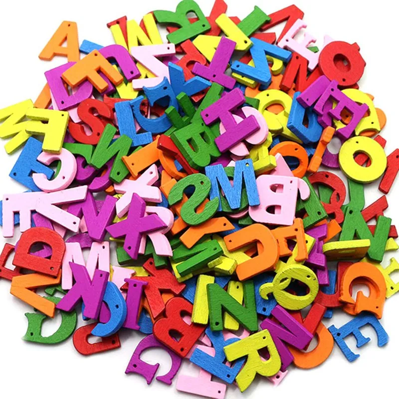 100 pcs/Lot bébé début jouets éducatifs en bois lettre Alphabet mot bricolage Puzzle apprentissage jouets pour filles garçons enfants