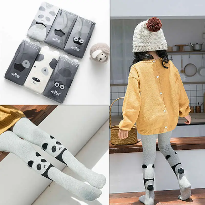 

Fall 2018 new tide van three-dimensional cartoon children pantyhose cute teddy bear render tights of the girls