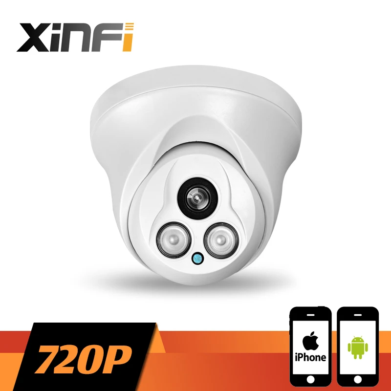 Xinfi HD 1280*720 P Крытый купольная сетевая камера видеонаблюдения ip-камеры видеонаблюдения камера на 1.0 МП P2P Onvif 2.0 шт. и телефон удаленного