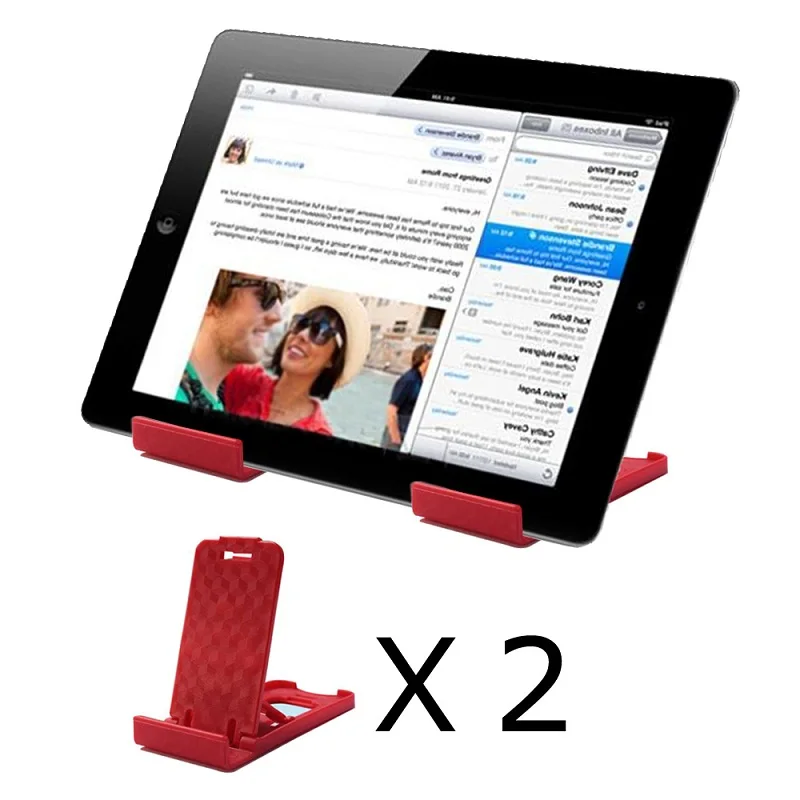Pack of 2, Portable Size 4 Gears Phone Holder Desk Tablet Mount Bed