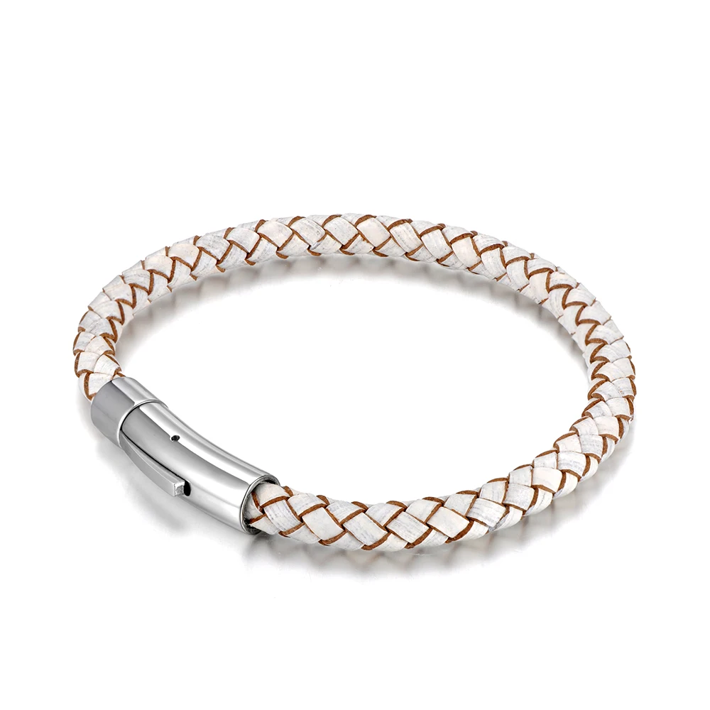 

Lokaer Vintage Stainless Steel Feather Wrap Bracelet For Man Gift Leather Bracelets Bangles Handmade Jewelry