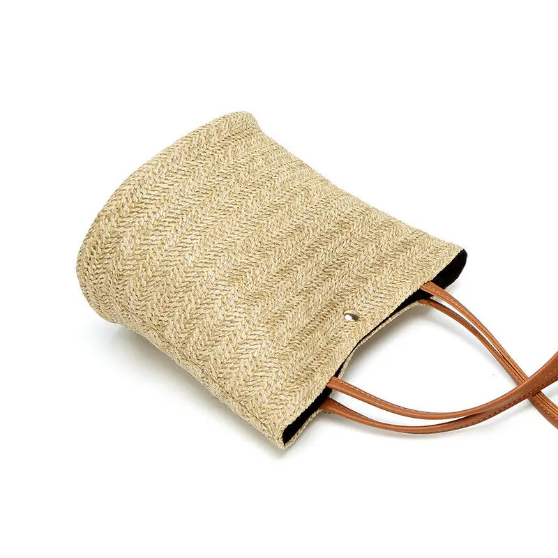 Новая женская Соломенная тканая сумка, богемная плетеная Сумка из ротанга, Пляжная Повседневная сумка через плечо