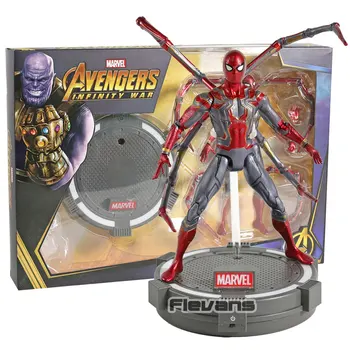 

Marvel Avengers Infinity War Iron Spider Spiderman PVC Action Figure Collectible Model Toy with Stand LED Light