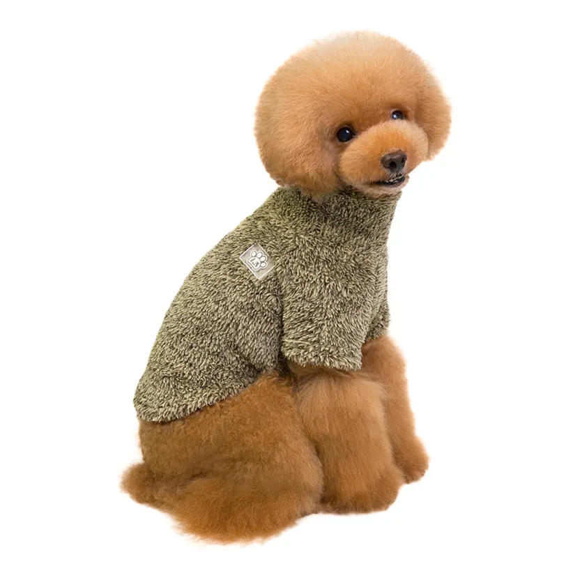 Дизайн теплая флисовая одежда для собак Маленький Средний свитер для собак водолазка Одежда для щенка любимца 81016