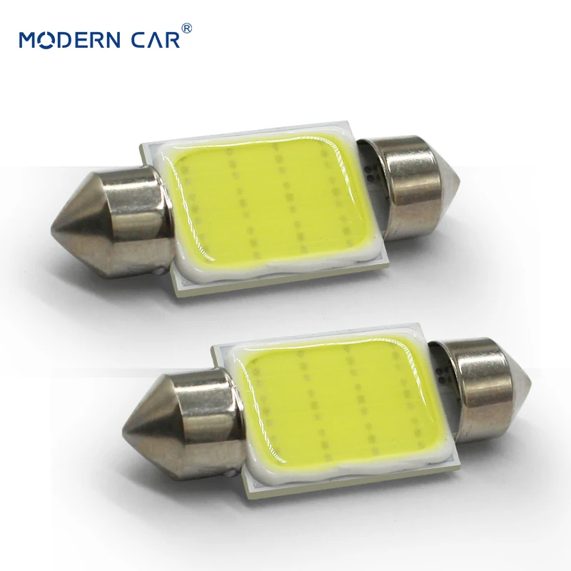 Современные Автомобильные светодиодные лампы Festoon COB C5W 31 мм 36 39 41 DC 12 В|Сигнальная
