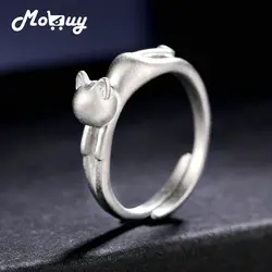 MoBuy Мода Cat кольца 100% стерлингового серебра 925 Регулируемая Круглый кольцо Fine Jewelry для Для женщин подарок MBRY014