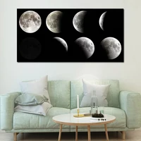 SELFLESSLY Big Size Moon Painting Wall Art Black and White Poster Prints Modern Decorative Pictures For Living Room