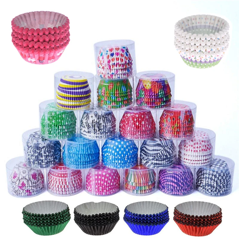 

100 Pcs High Quality Muffins Cupcake Paper Cups Wrappers Baking Muffin Box Cup Case DIY Party Tray Cake Mold Kitchen Accessories