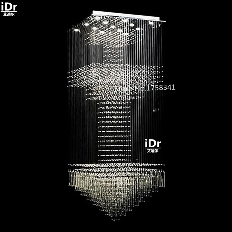 Квадратный хрустальный светодиодный светильник для отеля лампа в японском стиле