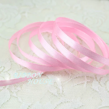 

(25 yards/roll ) 1/4" (6mm) Pink Single Face Satin Ribbon Webbing Decoration Gift Christmas Ribbons Wholesale