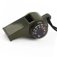 Многофункциональный 3 в 1 выживания кемпинг свисток с компасом и термометром