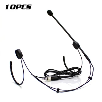 

10Pcs 3.5mm Jack Stereo Screw Lock Earset Headworn Headset Microphone System For Wireless Beltpack Transmitter SK100 SK300 SK500