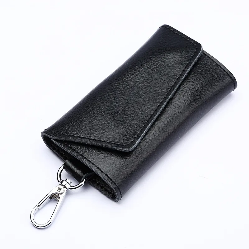 

Genuine Leather Keychain Men Women Key Holder Organizer Pouch Cow Split Car Key Bag Wallet Housekeeper Key Case Mini Card Bag