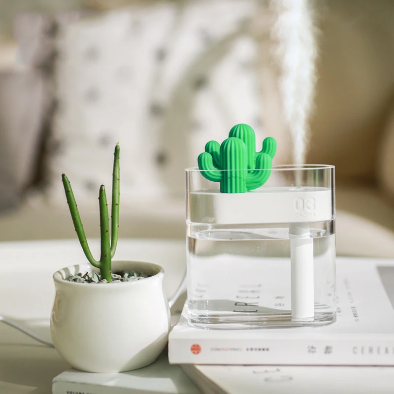 New Prickly Pear Small Green Plant Humidifier Transparent ABS Material