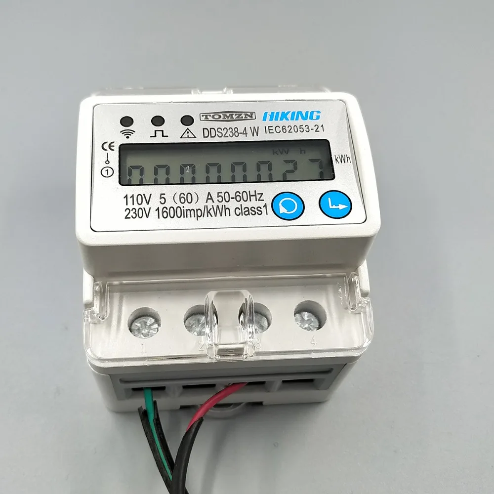 5(60)A 110V 230V 50HZ 60HZ Single phase Din rail WIFI smart energy meter over and under voltage current protection RS485