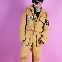 Новинка, мужской комбинезон цвета хаки с несколькими карманами, комбинезон, комбинезон в стиле хип-хоп, Национальный стиль, уличный комбинезон