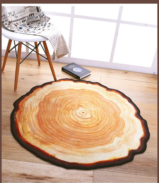 3d antique wood tree annual ring round carpets for living room