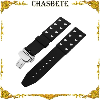 

22mm 24mm Silicone Rubber Watch Band for Patek Philippe Blancpain Men Women Resin Strap Wrist Loop Belt Bracelet Black + Pin