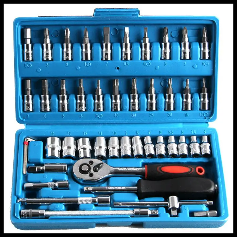 

46 pieces sets of 6.3MM series socket wrench combination tools auto repair tools sets of tools tool kits