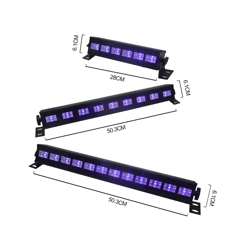 Ультрафиолетовые черные сценические огни 6 Led 9 светодиодов 12 Led DJ звук активный бар лазерный проектор настенный Омыватель стробоскоп УФ лампа для вечерние украшения