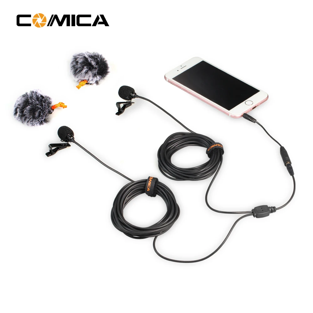 

COMICA Lavalier Microphone 6m Omni-directional Clip-on Lapel Video Mic for iPhone HUAWEI GoPro smart phone SLR camera VS BY-M1