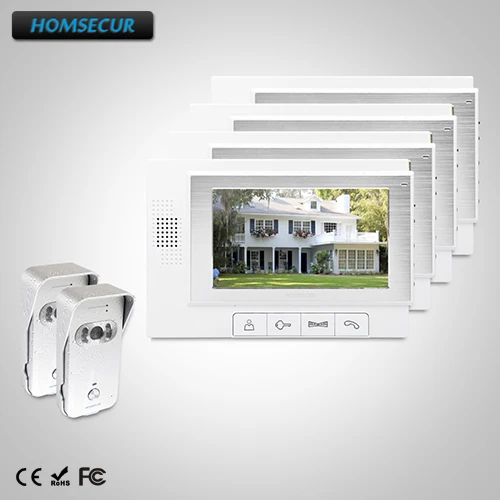 

HOMSECUR 7" Hands-free Video Door Phone Intercom System+One Button Unlock 2C4M TC021-S + TM702-W