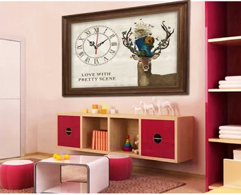 

Full Diamond Embroidery Elk Wall Clock 5D DIY Diamond Painting Cross Stitch Watch Deer 3D Mosaic Painting Rhinestone Decor