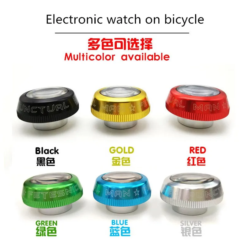 

MTB Road Bicycle Headset Stem Watch Computer Bicycle Clock Cycling Head Parts Timepiece Headset Top Cap Stem Cover