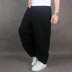 Хип-хоп мешковатые джинсы черные мужские джинсовые хип-хоп свободные брюки джинсы в стиле хип-хоп для мальчика рэпер Мода Большой размер