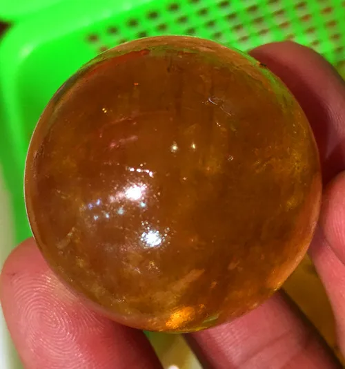 

40MM+SAND Natural Citrine Calcite Quartz Crystal Sphere Ball Healing Gemston