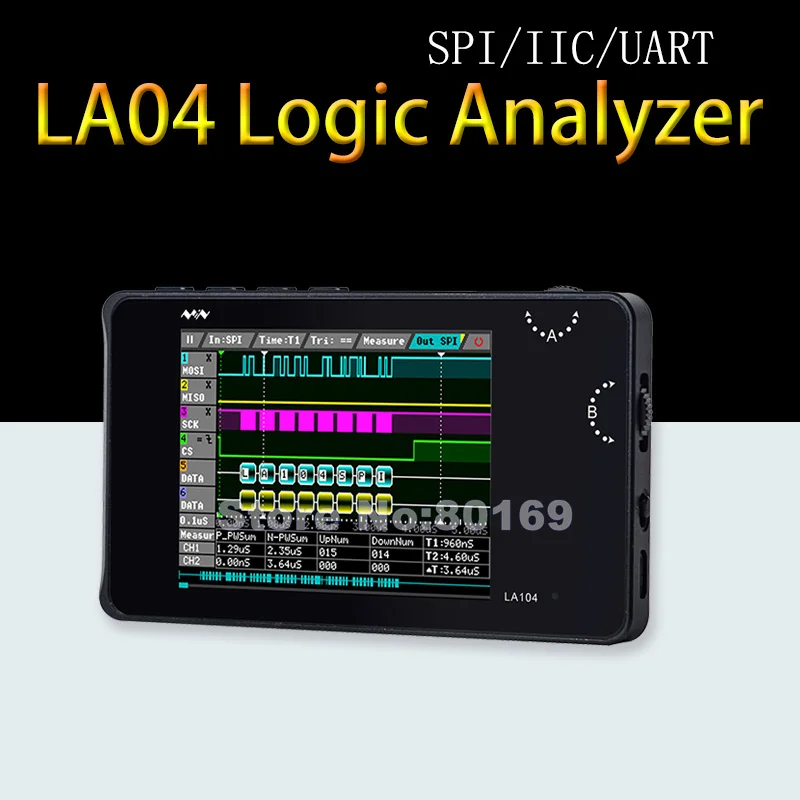 Portable LA104 Digital Logic Analyzer 2.8" Screen 4 Channels