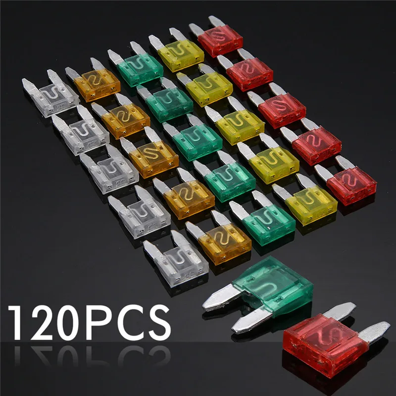 

Mayitr 120pcs Car Auto Assorted Mini Standard Blade Fuse Set 5A 10A 15A 20A 25A 30A For Car Motorcycle