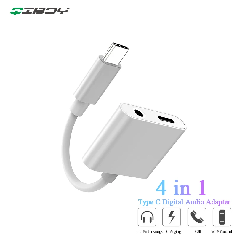 Переходник для наушников с USB Type C на 3 5 мм адаптер цифровым аудио зарядным
