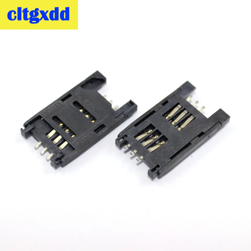 cltgxdd 2pcs New original clamshell SIM card holder SMD 6P SIM Card Connector / Memory Card Connector Socket