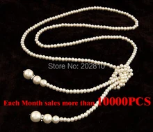 

New type super long subsection beads pearl sweater chain necklace wholesale simplicity Europe United States long necklaces 2014