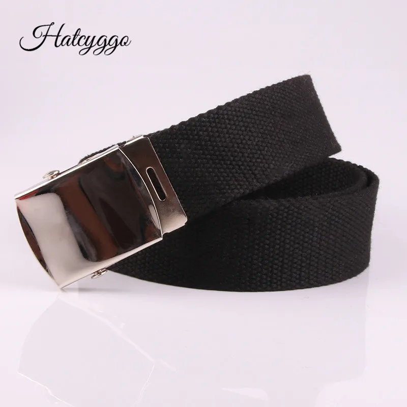 

HATCYGGO Fashion Nylon Waist Belt Students Automatic Bets High Quality Casual Straps Canvas Striped Belts for Men & Women Jeans