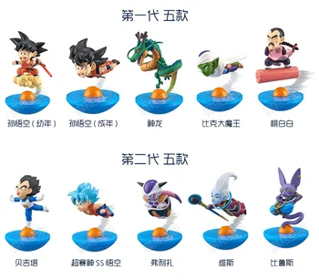 

5pcs/set New Tumbler Dragon Ball Z roly-poly Son Goku Vegeta Freeza Beerus Cute MegaHouse YuraCole Series Action Figure 8cm
